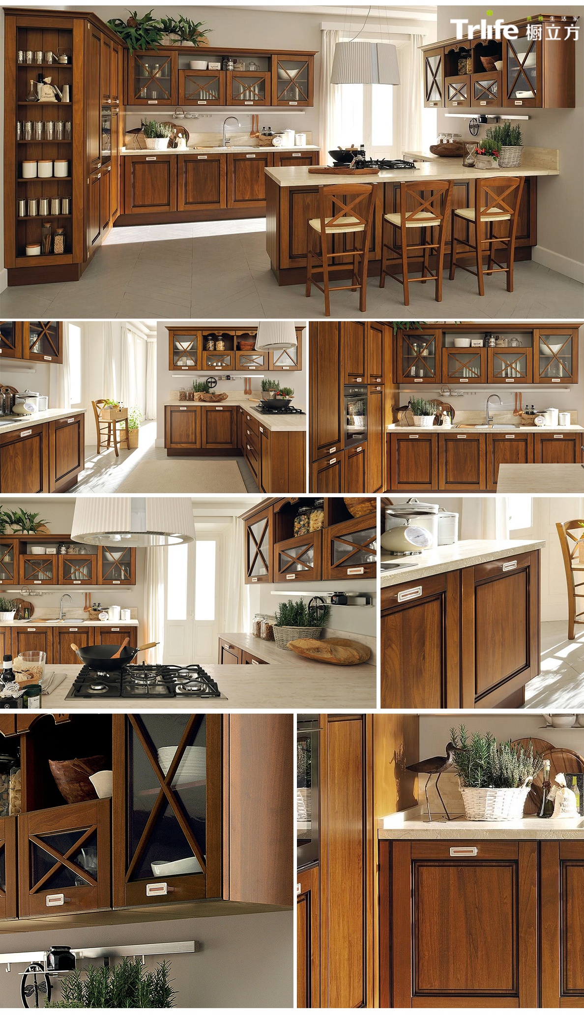 Solid wood kitchen cabinet - T-K24